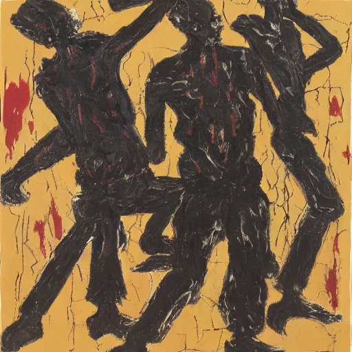 Image similar to vengeance, by georg baselitz