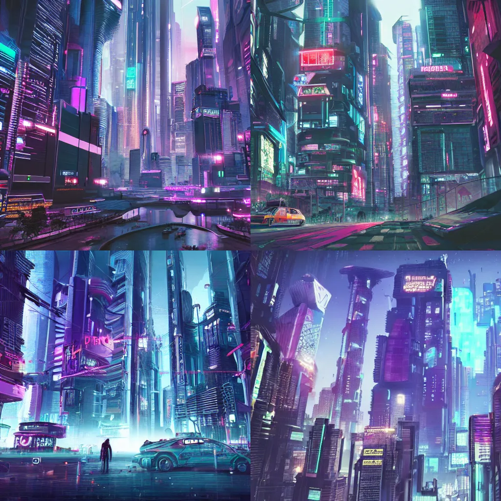 Image similar to cyberpunk city