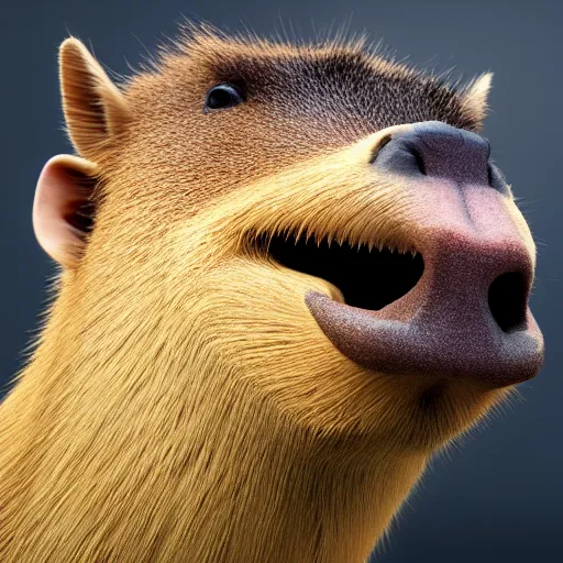 Image similar to hyperrealistic dslr film still of justin bieber disguised as capybara teeth, stunning 8 k octane comprehensive 3 d render, inspired by istvan sandorfi & greg rutkowski & unreal engine, perfect symmetry, dim volumetric cinematic lighting, extremely hyper - detailed, incredibly real lifelike attributes & flesh texture, intricate, masterpiece, artstation, stunning