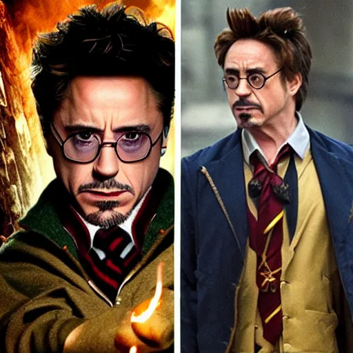 Image similar to Robert Downey Jr as Harry Potter