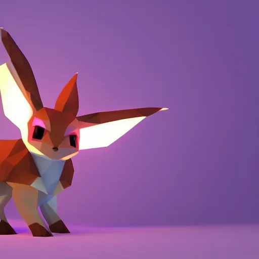 Prompt: eevee, volumetric lighting, low poly, cute