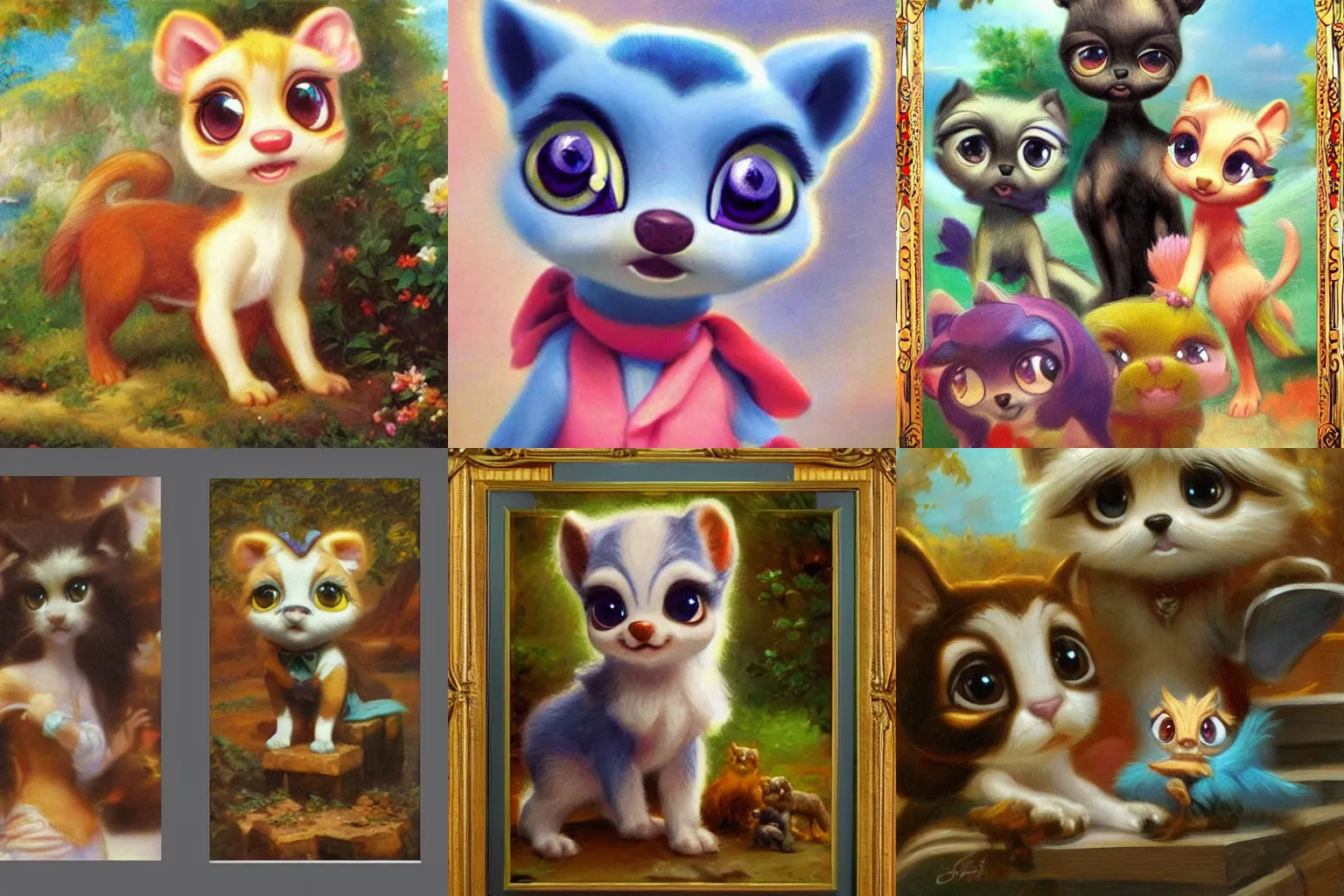 Prompt: 3d Littlest Pet Shop animal, mythology, master painter and art style of Noel Coypel, art of Émile Eisman-Semenowsky, art of Édouard Bisson