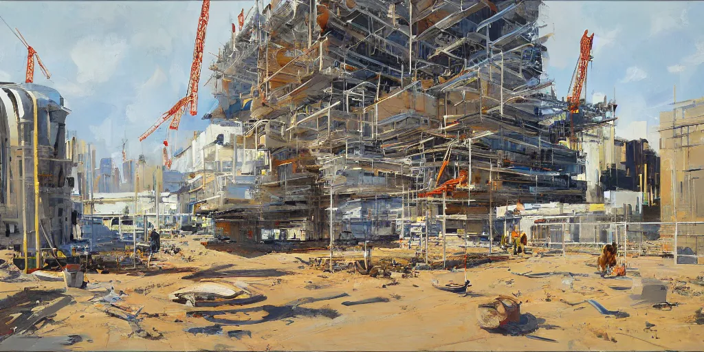 Prompt: scifi construction place. by ben aronson