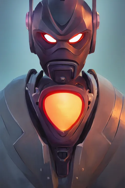 Image similar to epic mask helmet robot ninja portrait stylized as fornite style game design fanart by concept artist gervasio canda, behance hd by jesper ejsing, by rhads, makoto shinkai and lois van baarle, ilya kuvshinov, rossdraws global illumination radiating a glowing aura global illumination ray tracing hdr render in unreal engine 5