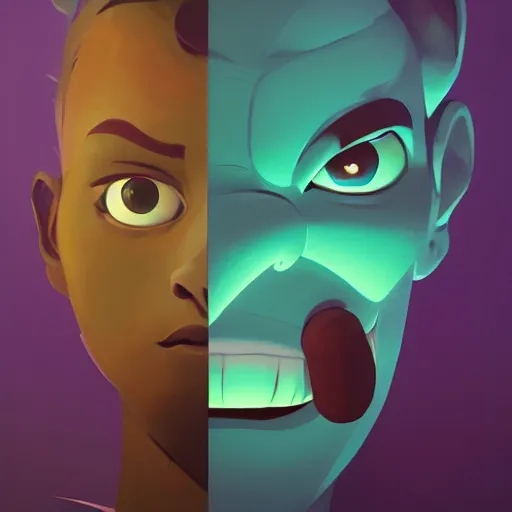 Image similar to face icon stylized minimalist toxic crusaders, loftis, cory behance hd by jesper ejsing, by rhads, makoto shinkai and lois van baarle, ilya kuvshinov, rossdraws global illumination