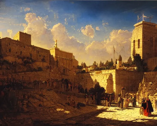 Prompt: vision of jerusalem by adolf hiremy hirschl