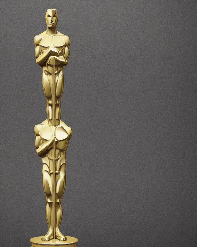 Image similar to statue of david as the oscar's award, photorealistic, highly detailed render, 4K