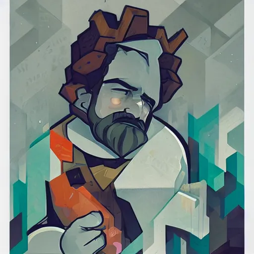 Prompt: Dwarf Fortress Profile Picture by Sachin Teng, asymmetrical, Organic Painting , Matte Painting, geometric shapes, hard edges, graffiti, street art,:2 by Sachin Teng:4