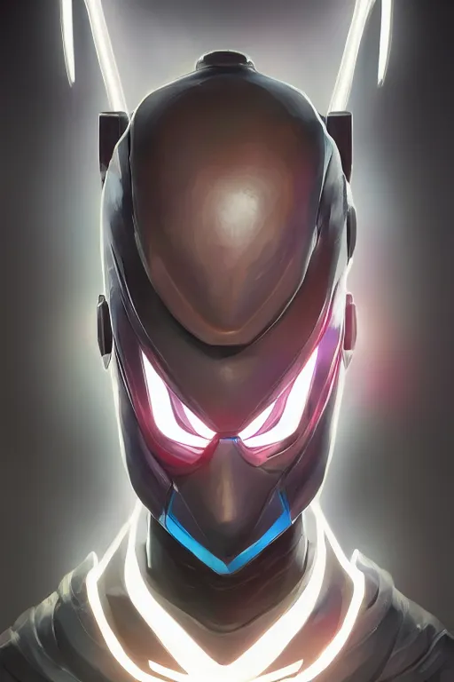 Image similar to epic mask helmet robot ninja portrait stylized as fornite style game design fanart by concept artist gervasio canda, behance hd by jesper ejsing, by rhads, makoto shinkai and lois van baarle, ilya kuvshinov, rossdraws global illumination radiating a glowing aura global illumination ray tracing hdr render in unreal engine 5