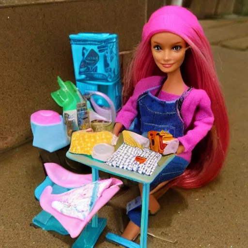 Image similar to homeless barbie play set