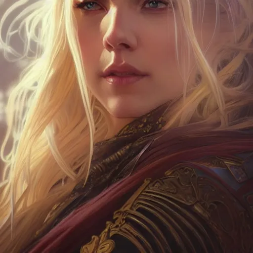 Prompt: beautiful Katheryn Winnick, western, closeup, D&D, fantasy, intricate, elegant, highly detailed, digital painting, artstation, concept art, matte, sharp focus, illustration, art by Artgerm and Greg Rutkowski and Alphonse Mucha