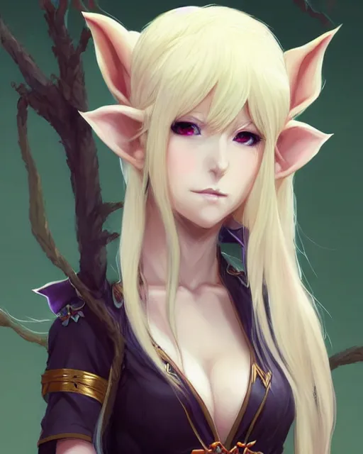 Image similar to character concept art of an anime female elf druid | | blonde hair, cute - fine - face, pretty face, realistic shaded perfect face, fine details by stanley artgerm lau, wlop, rossdraws, james jean, andrei riabovitchev, marc simonetti, and sakimichan, tranding on artstation