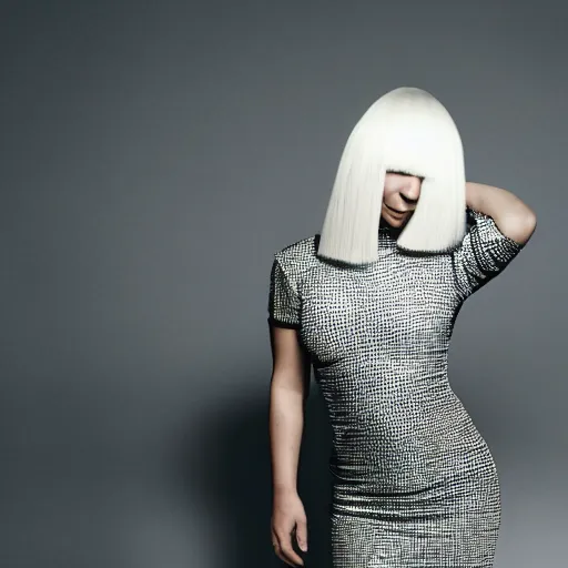 Image similar to Sia Furler photoshoot full body