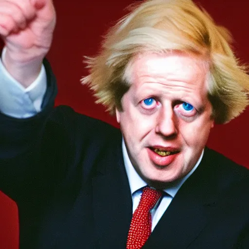 Prompt: Margaret thatcher hitting Boris Johnson with a phallic symbol, unreal engine, highly detailed