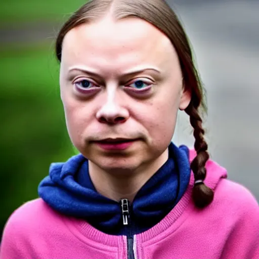 Image similar to a mix between greta thunberg and steve buscemi,