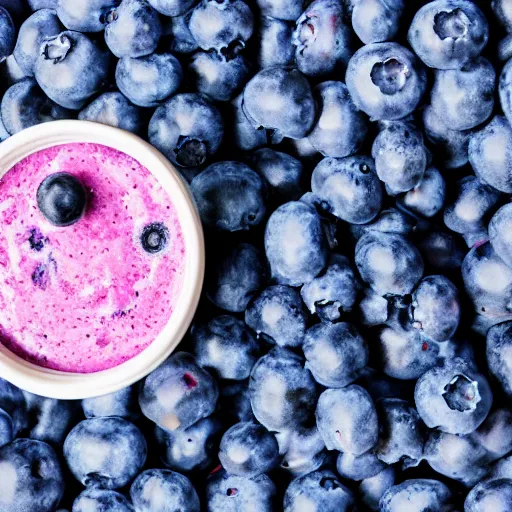 Image similar to delicious looking blueberry milkshake, blueberries on the side, 8 k resolution, professional food photography, studio lighting, sharp focus, center frame, hyper - detailed