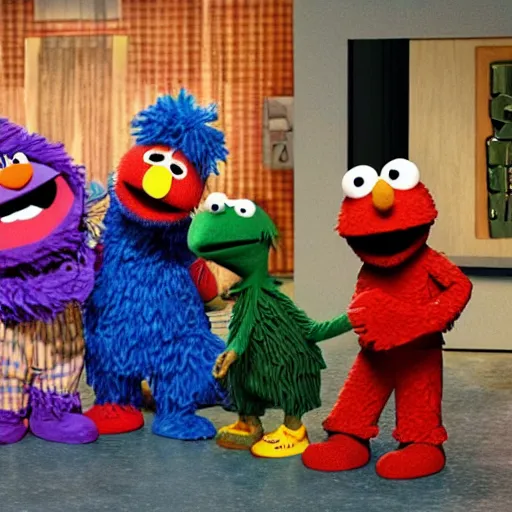 Prompt: Kanye West in Sesame Street, 8K concept art