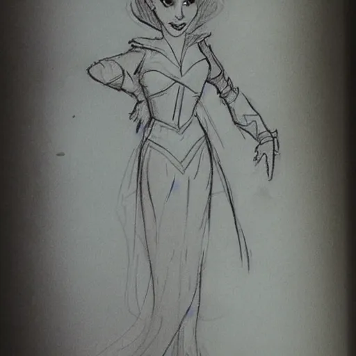 Image similar to milt kahl sketch of victoria justice as princess padme from star wars episode 3