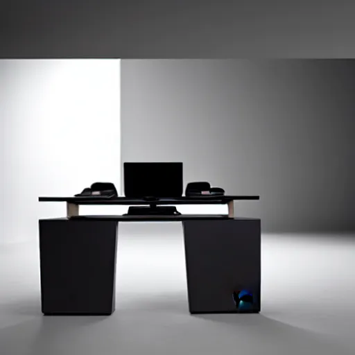 Prompt: a desk designed together by Hugo Boss