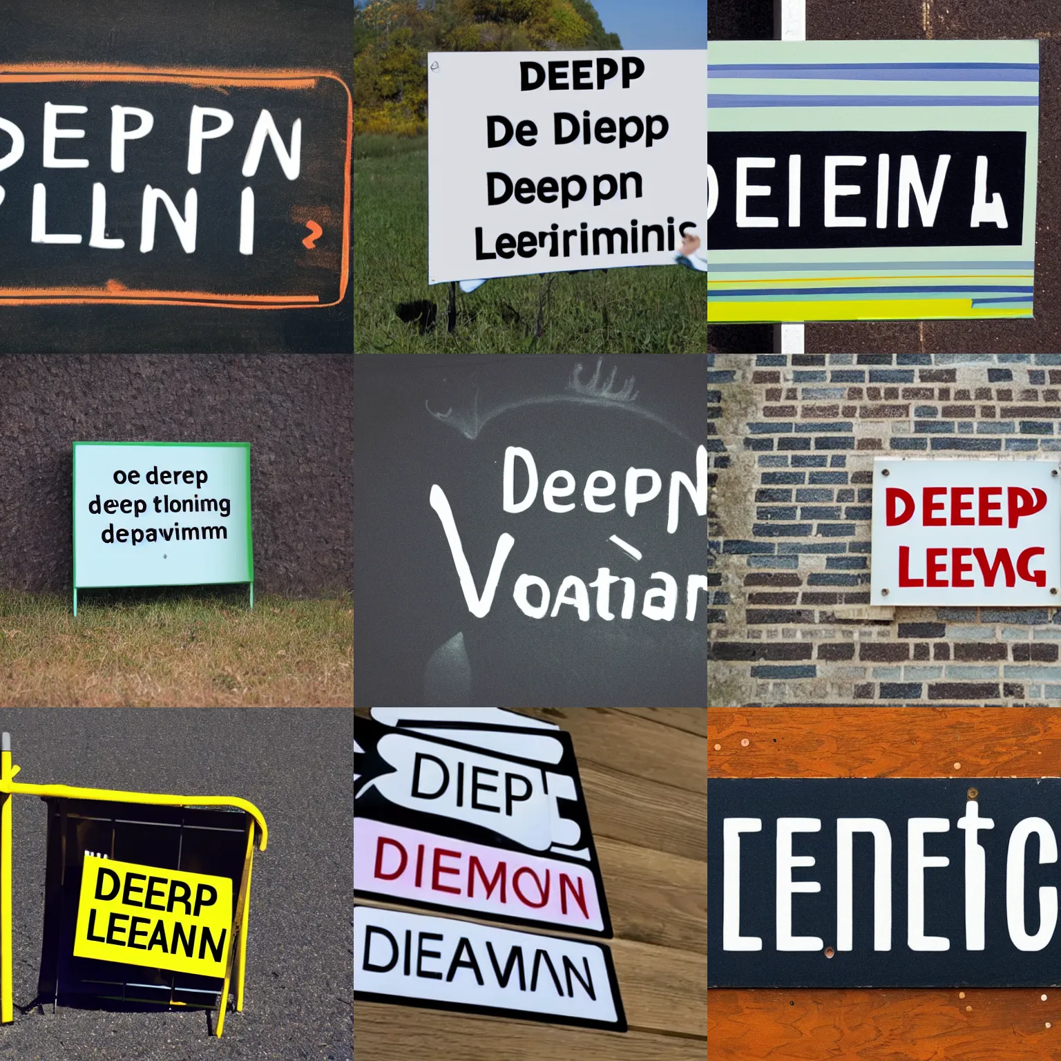 Prompt: a sign that says deep learning