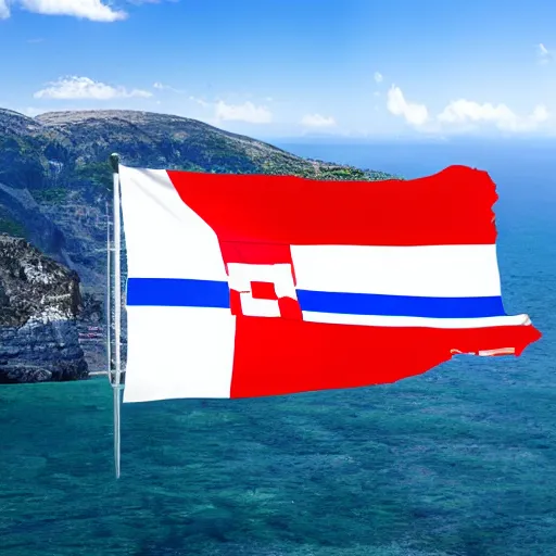 Image similar to a new country flag, mixing flag of Switzerland and flag of Greece