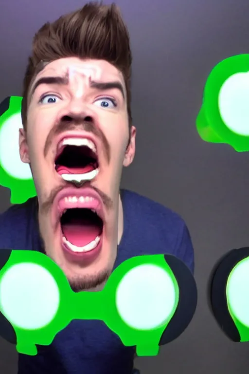 Prompt: Jacksepticeye screaming at the top of his voice