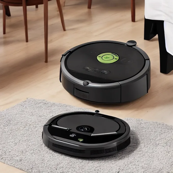 Image similar to A Roomba attachment with a stand and food tray to have a low effort robotic horderve waiter, product advertising, professional advertising, studio quality product