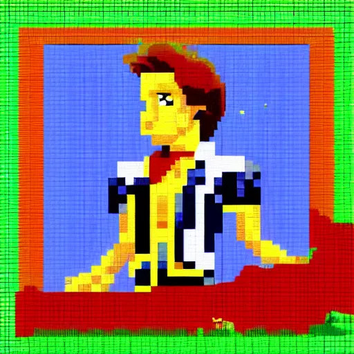 Image similar to pixel art 8 bit guybrush threepwood, trending on artstation