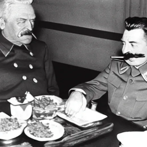 Prompt: stalin smoking french fries