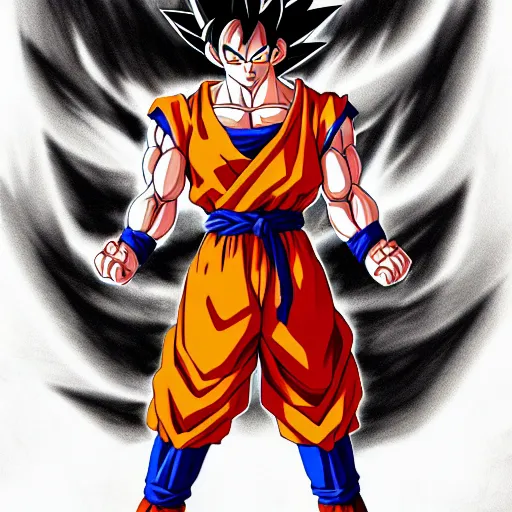 Image similar to Goku super Saiyan god, concept art, aesthetic, detailed, 8k