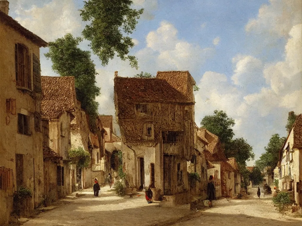 Image similar to a street in a small village, by jean - baptist monge,