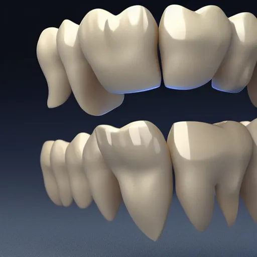 Image similar to poorly rendered 3 d set of teeth