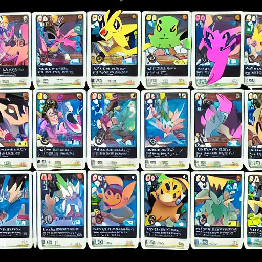 Image similar to pokemon cards with snooki, joe biden, nicki minaj, kim kardashian, osama bin laden, pokemon anime style, hd 8k image high detail, at target