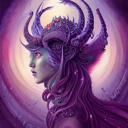 Prompt: portrait of talented princess in the style of anna dittmann and in the style of wayne barlowe. glowing, ornate and intricate, stunning, dynamic lighting, intricate and detailed.