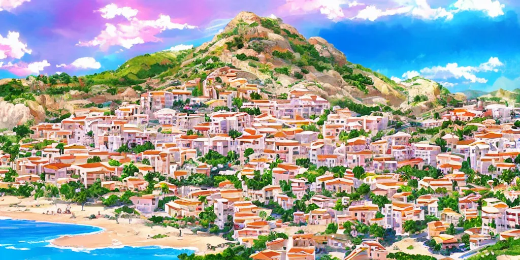 Prompt: beautiful anime Costa Blanca