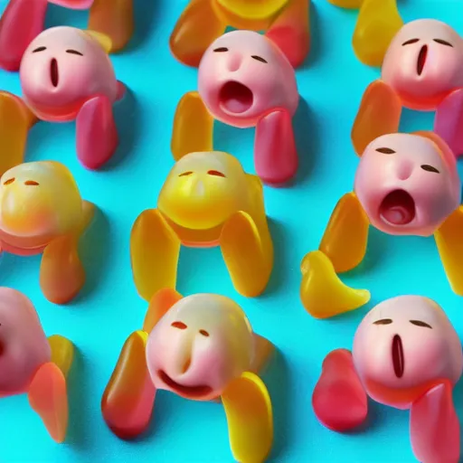 Image similar to naturally colored smile gummies, trending on artstation, anime style 4 k