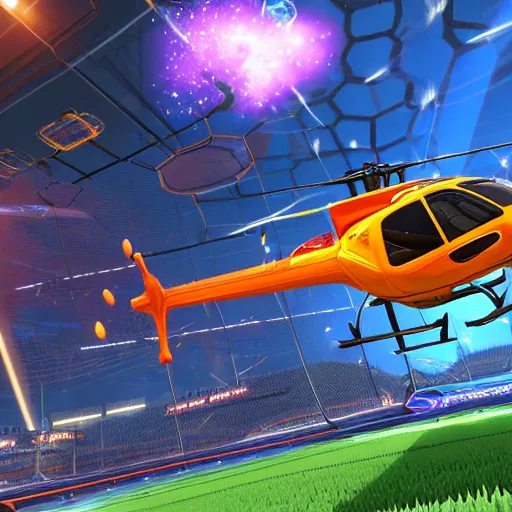 Image similar to an helicopter in rocket league, 4 k