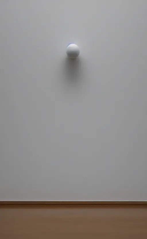 Image similar to a minimalistic filmstill of a readymade object in a museum, empty white room, in the style of Marcel Duchamp