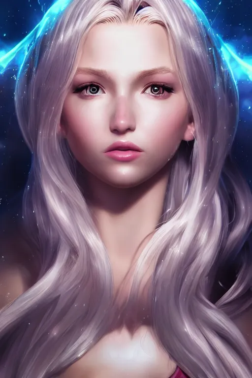 Image similar to ultra realistic facial portrait of lux from league of legends, digital art, character portrait, highly detailed, trending on artstation, lens flare, atmosphere, hyper realistic, cinematic lightning, sharp focus, unreal engine 5, extreme details perfect face, pretty face, fine - face, illustration, 8 k, ultra texture, masterpiece