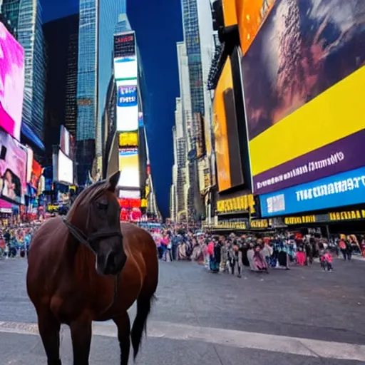 Image similar to photo of a horse in times square