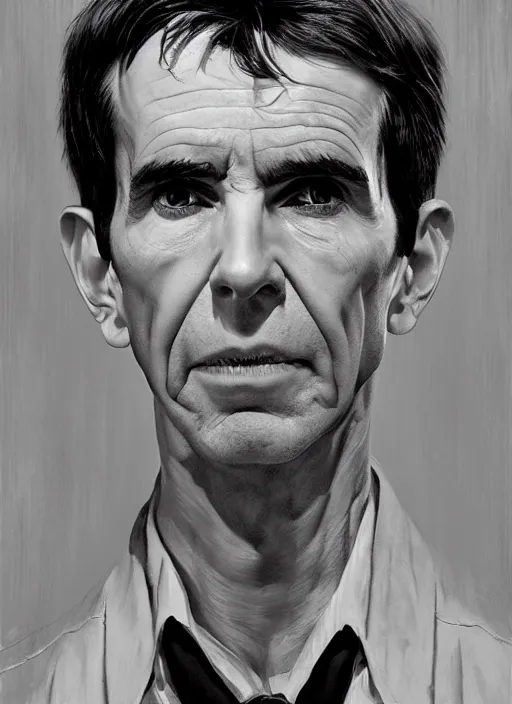 Image similar to portrait of Norman Bates from Psycho (1960), highly detailed, centered, solid color background, digital painting, artstation, concept art, smooth, sharp focus, illustration, Jason Edmiston, donato giancola, Joseph Christian Leyendecker, Les Edwards, Ed Repka, WLOP, Artgerm