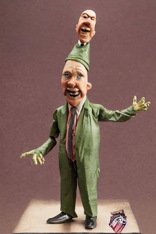 Prompt: mugwump president action figure, product photography, vintage, collectible