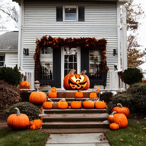 Image similar to cozy halloween in the suburbs