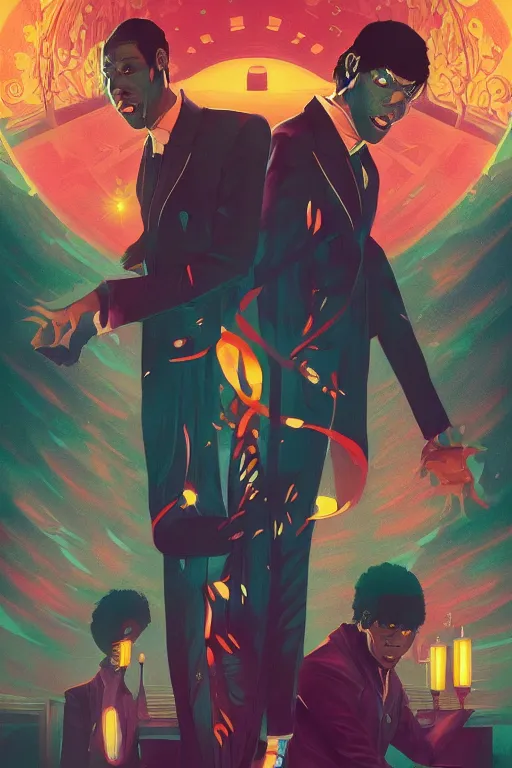 Image similar to A fever of the night, a grime tale of the night fever by the brothers guild, digital painting, artstation, ristan Eaton, victo ngai, artgerm, RHADS, ross draws, anime styled