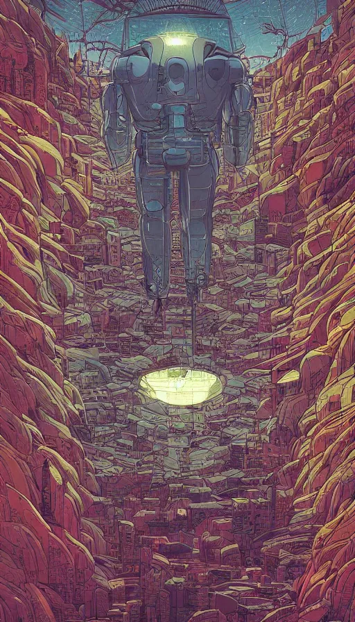 Prompt: Tha land of the forgotten androids, futurism, da vinci, Dan Mumford, Josan Gonzalez