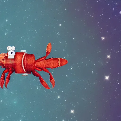 Image similar to a space station shaped like a lobster