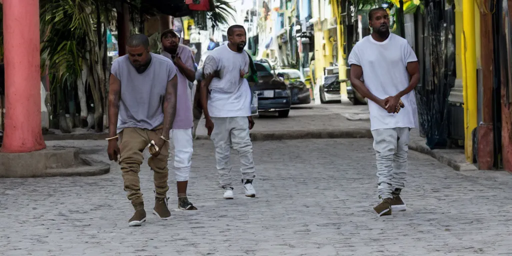 Image similar to kanye west caught chilling in aruba street photography nikon p 5 0 0