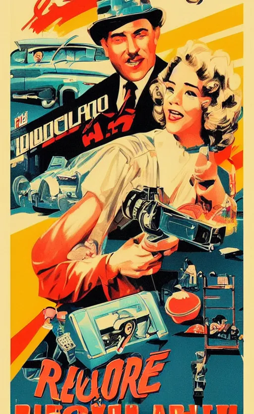 Prompt: “retro art movie poster, detailed”