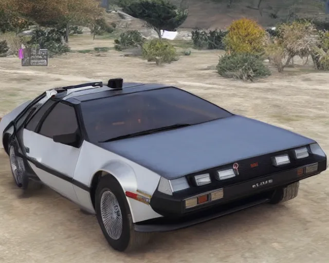 Prompt: updated sleek concept for a delorean, cinematic, photoreal, by red dead redemption 2