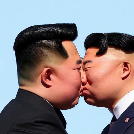 Image similar to Joe Biden Kissing Kim Jong Un